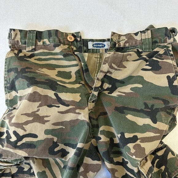 Old Navy Y2K Camo Cargo Straight Leg Pants Size 29x30 Distressed Streetwear - Picture 5 of 12